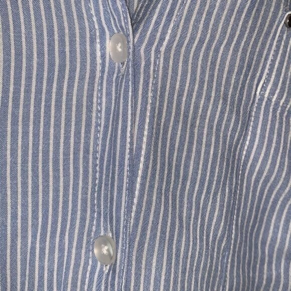 Jones New York Oversized Stripe Button-Down Shirt XXL Blue White 100% Viscose As - Picture 5 of 10